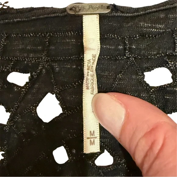 Free People Luna Long Sleeved Top in Washed Black - Picture 10 of 11